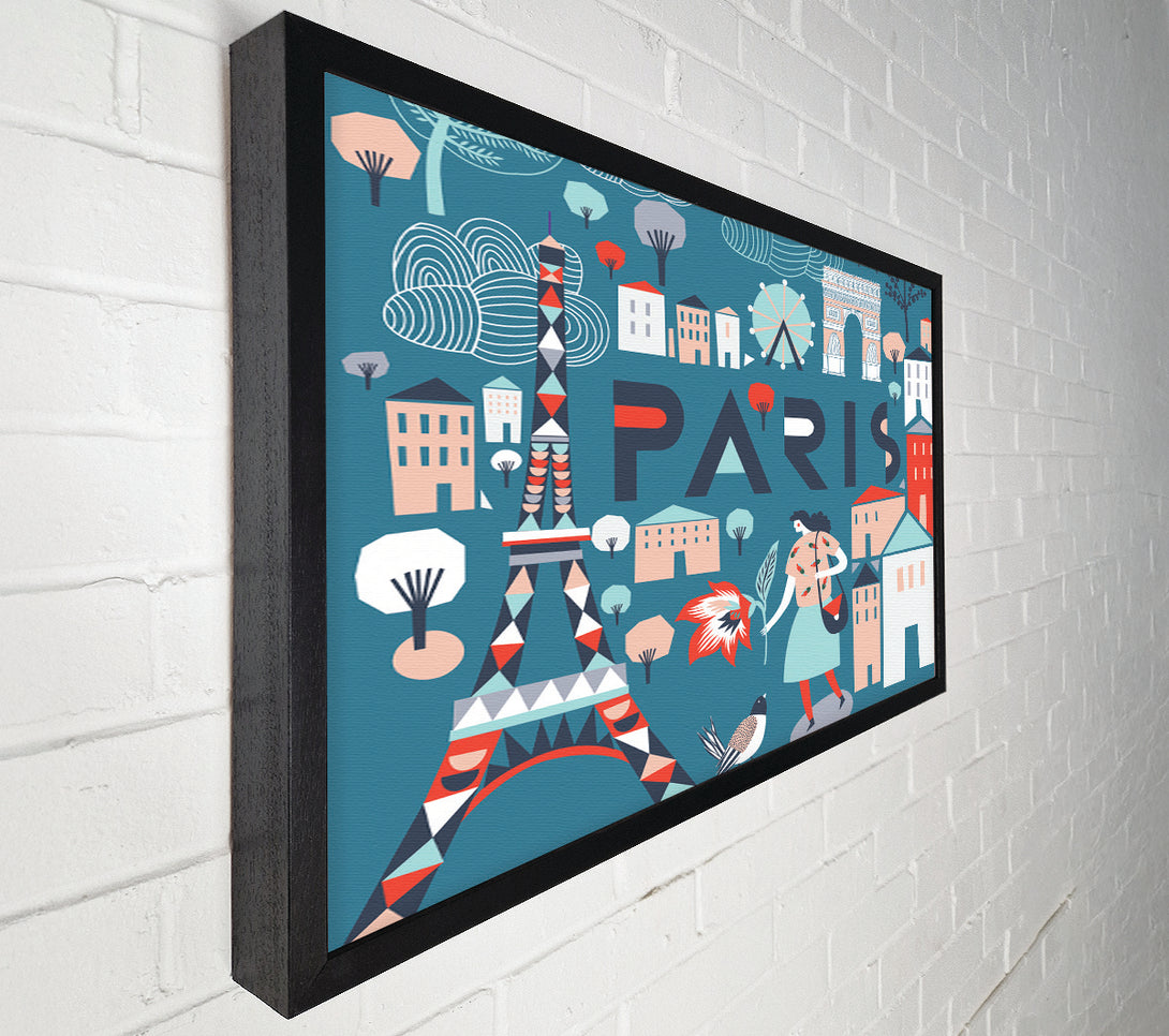  A Canvas Print of The Little Map Of Paris Canvas Art