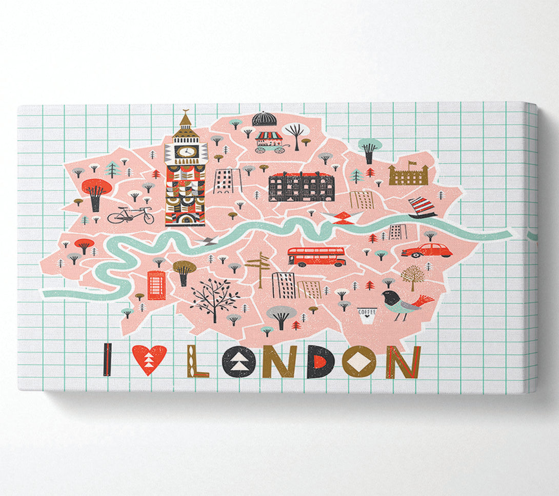  A Canvas Print of The Little Map Of London 2 Canvas Art