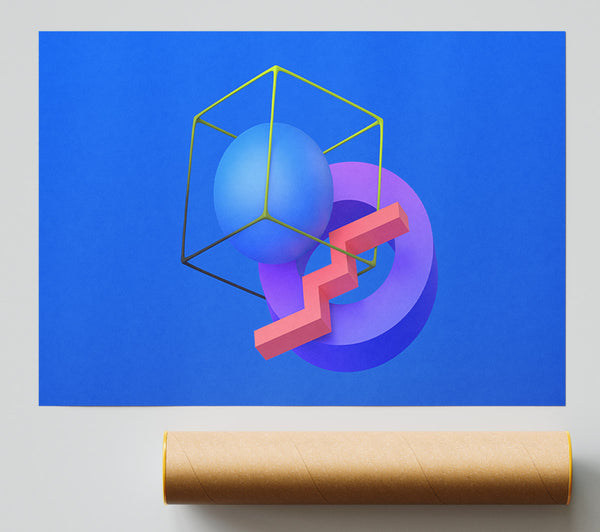 The Cube With A Sphere Poster