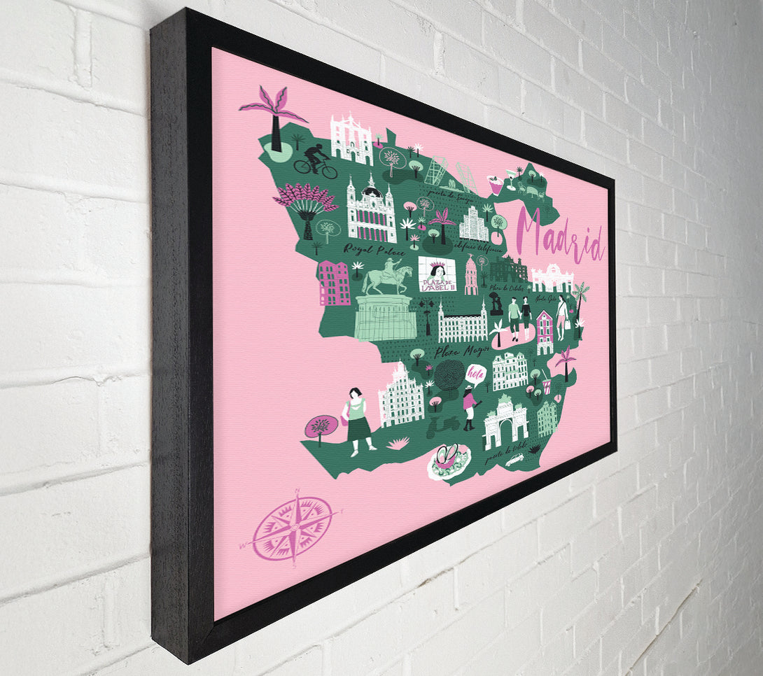  A Canvas Print of The Little Map Of Madrid Canvas Print