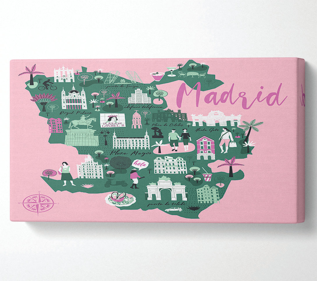  A Canvas Print of The Little Map Of Madrid Canvas Print