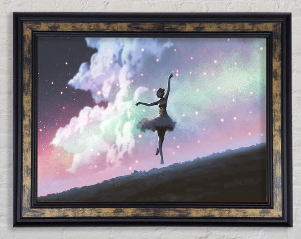 Ballerina In Space Framed Print