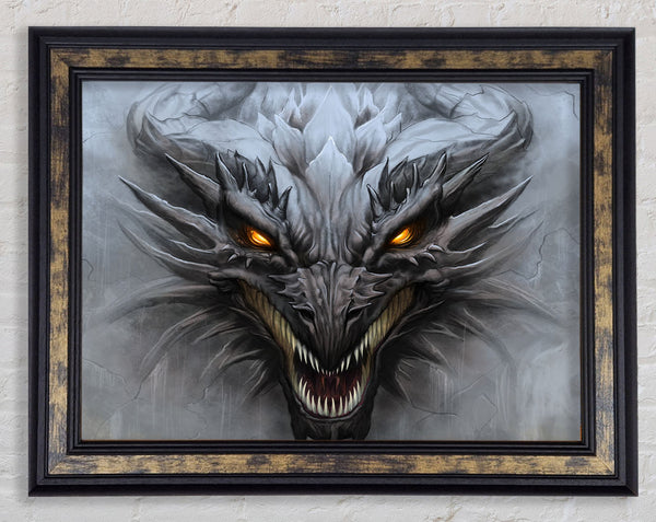 The Evil Dragon Face Framed Print