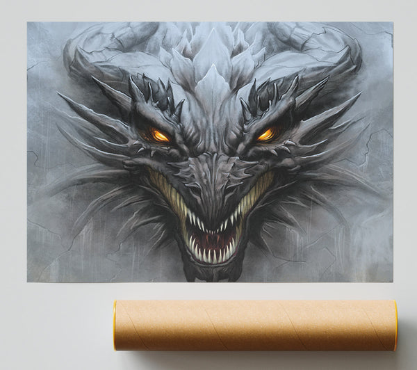 The Evil Dragon Face Print