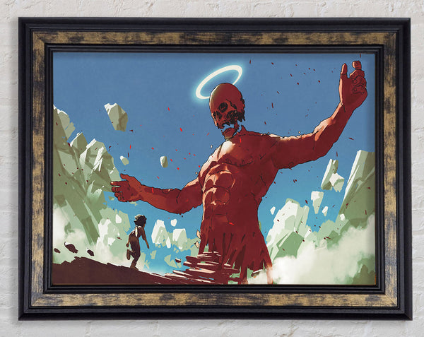 The Halo Skull Man Framed Print