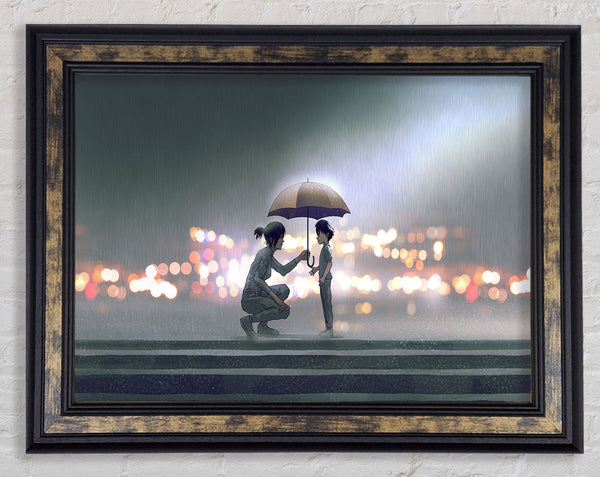 The Umbrella Lights Framed Print