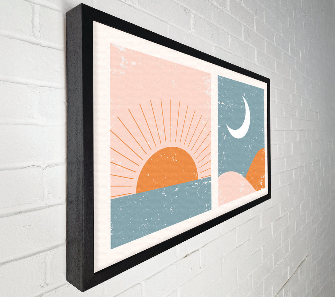  A Canvas Print of Sunrise Sunset Moon Canvas Art