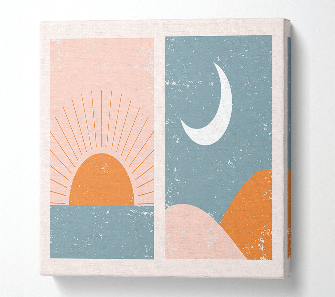  A Canvas Print of Sunrise Sunset Moon Canvas Art