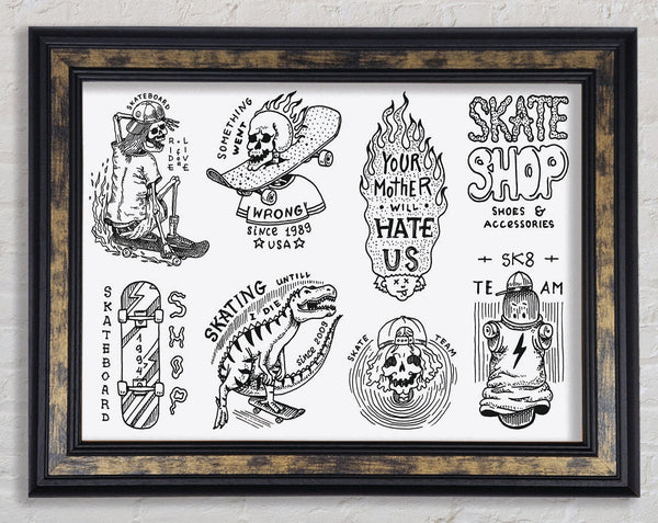 The Skate Shop Framed Print