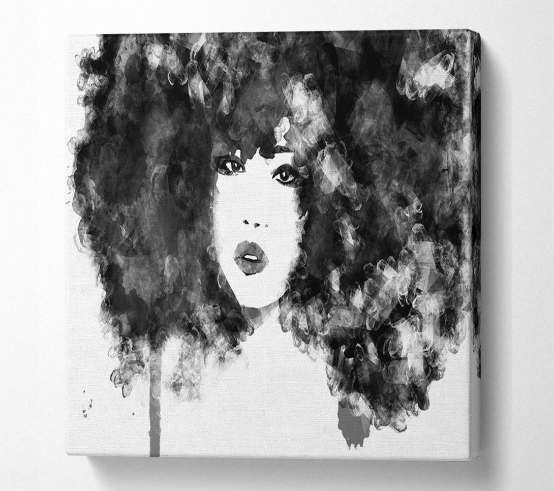  A Canvas Print of Black Big Hair Canvas Art