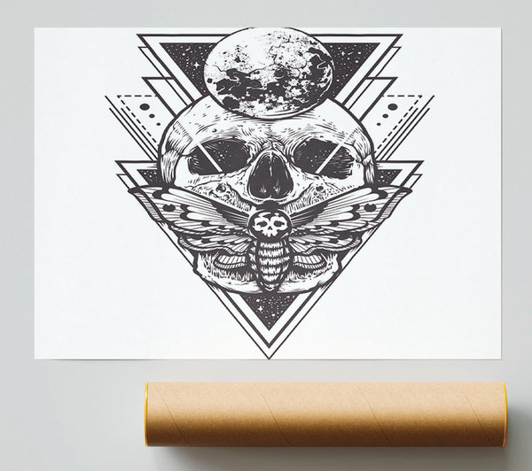 Death Moth Skull Triangles Print