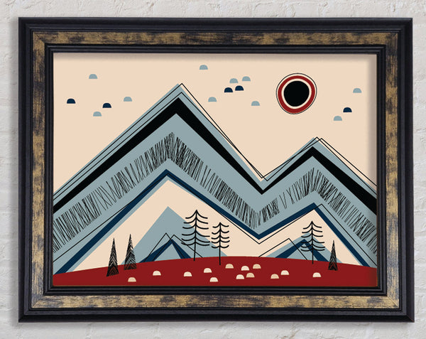 Triangle Mountain Sun Rise Framed Print