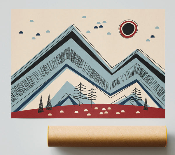 Triangle Mountain Sun Rise Print