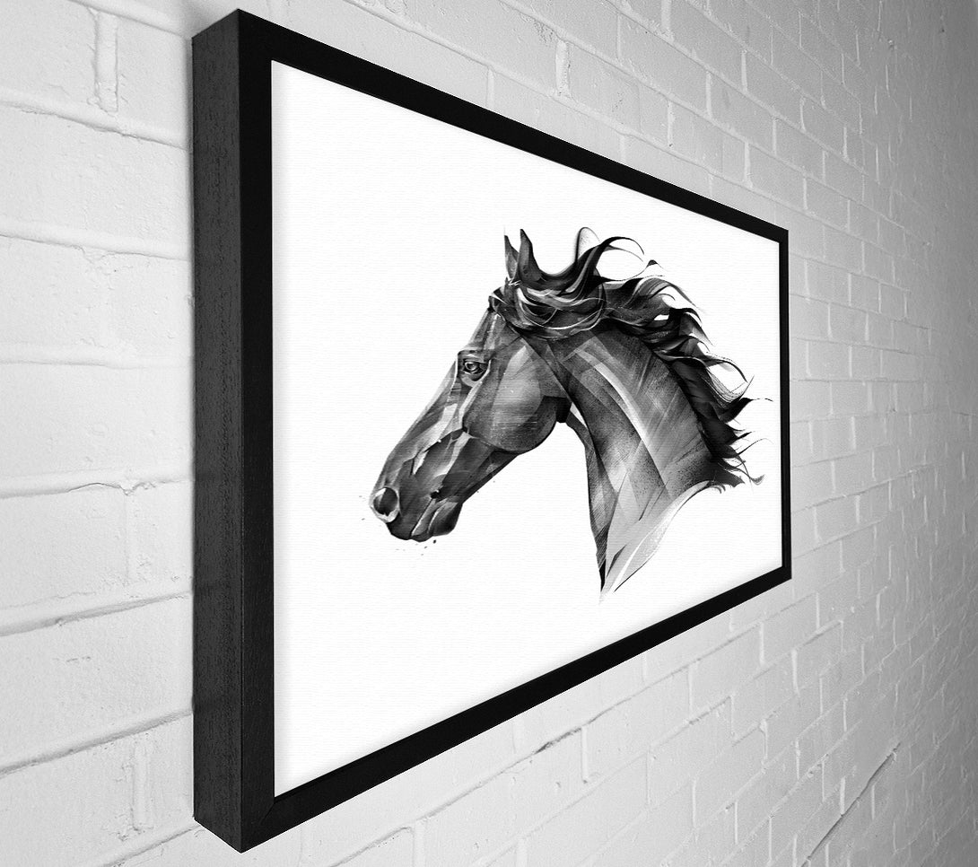  A Canvas Print of Black Horse Flow Canvas Wall Art