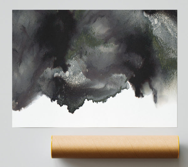 Black On White Abstract Cloud Print