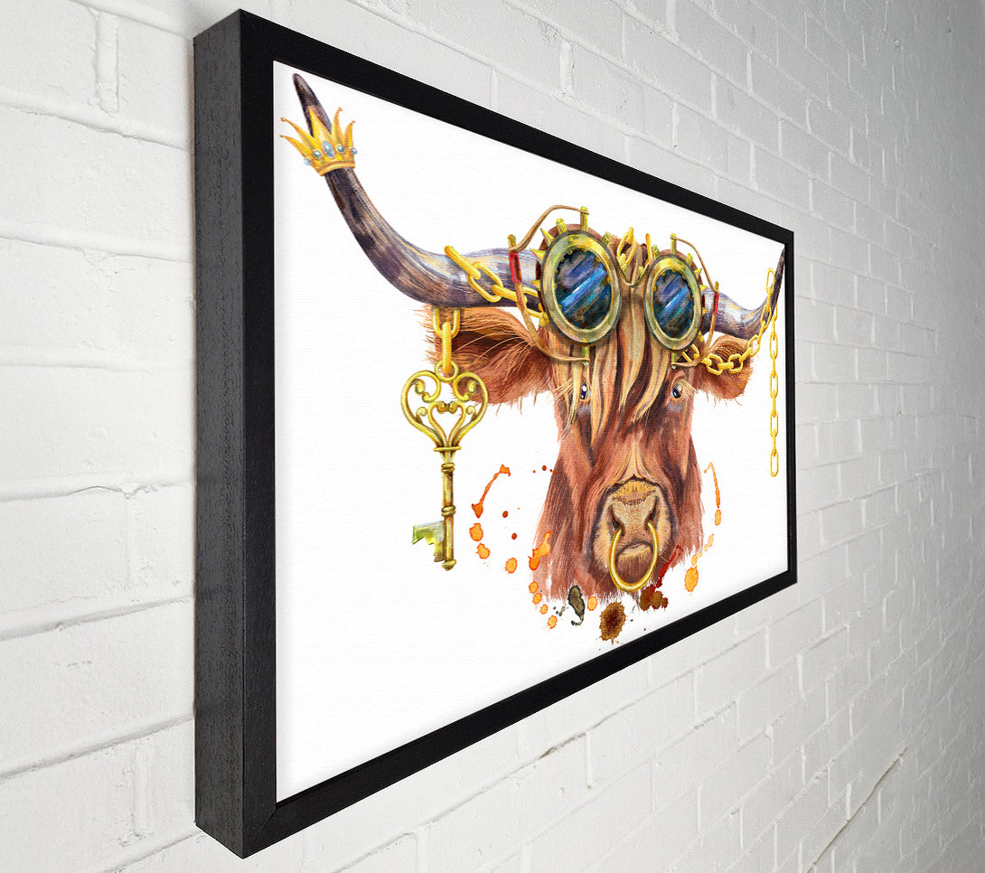  A Canvas Print of The Highland Cow Goggles Canvas Art