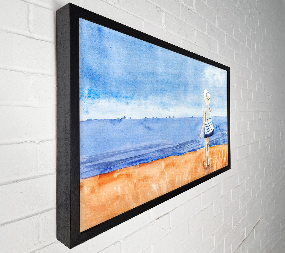  A Canvas Print of Woman Looking Out To Sea Canvas Art