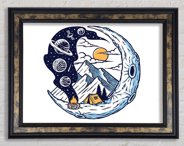 The Moon Campfire Framed Print