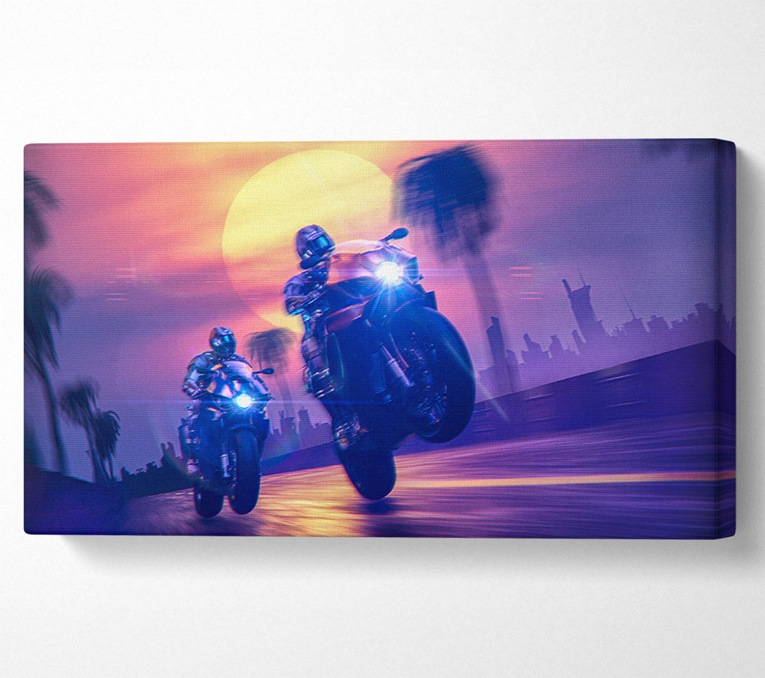  A Canvas Print of Biking Through Town Canvas Art