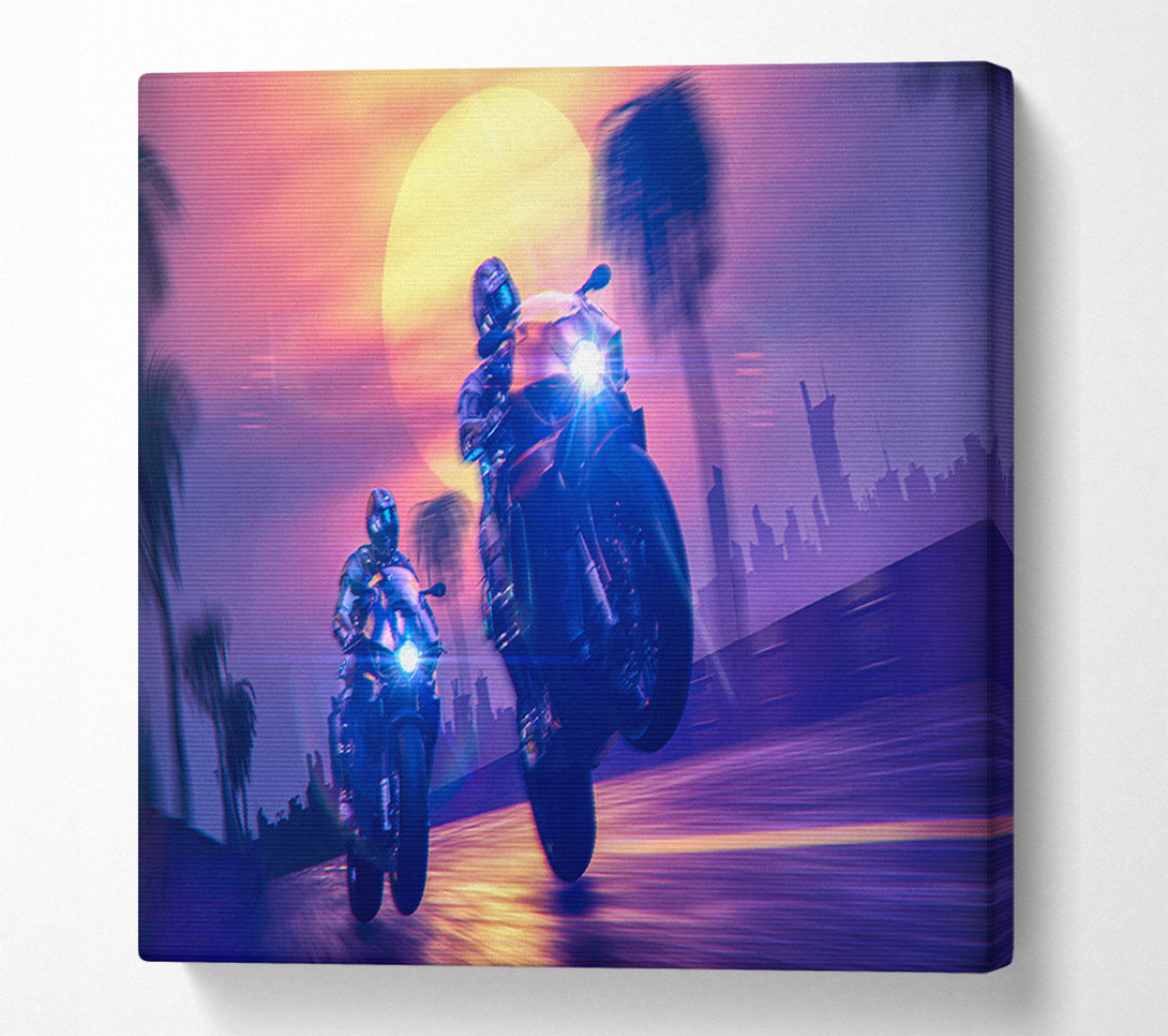  A Canvas Print of Biking Through Town Canvas Art