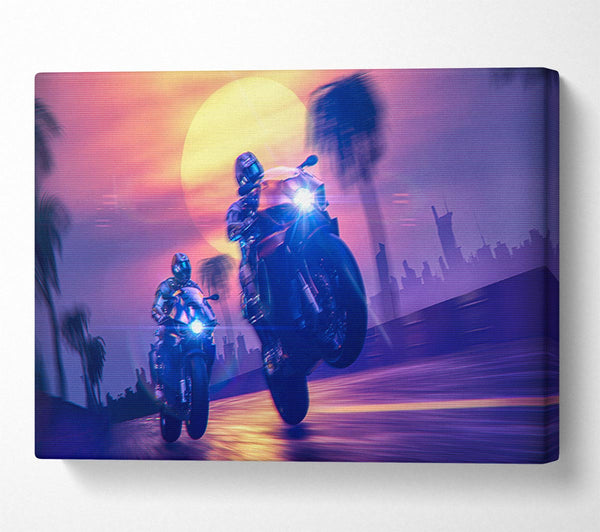  A Canvas Print of Biking Through Town Canvas Art