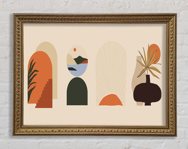 Four Bohemian Shapes Framed Print