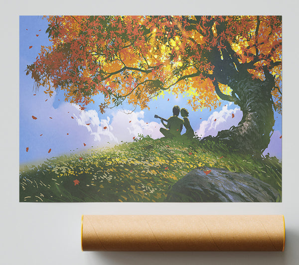 Red Autumn Tree Song Poster