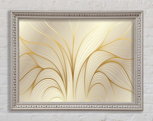 Gold Leaf Lines Framed Print