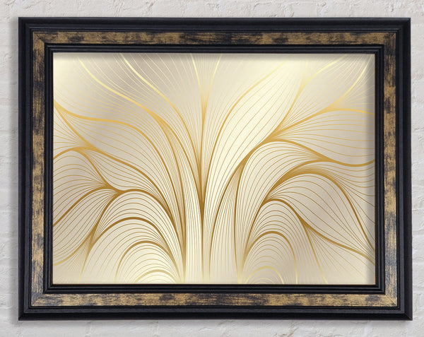 Gold Leaf Lines Framed Print