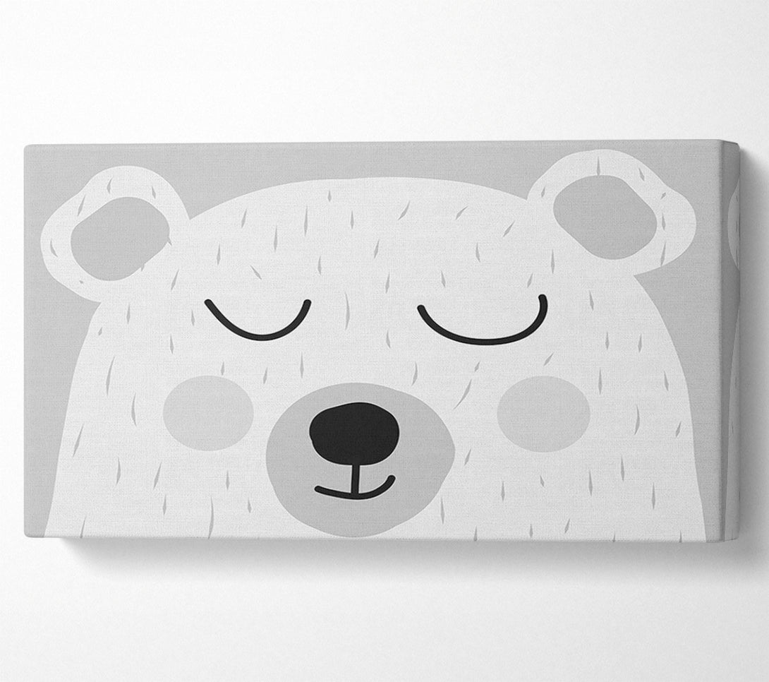  A Canvas Print of The Cute Bear Head Grey Canvas Wall Art