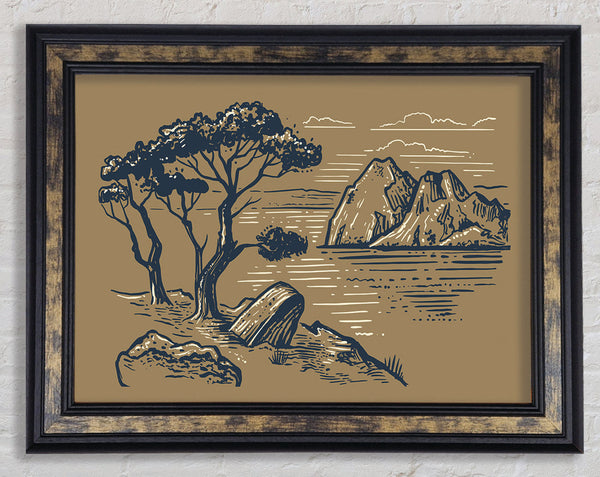 The African Planes Sketch Framed Print