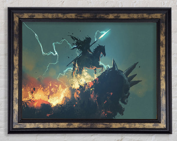 Lightning Horse Rider Framed Print