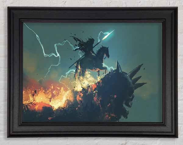 Lightning Horse Rider Framed Print