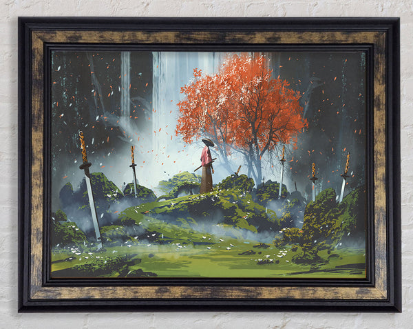 The Warrior Autumn Trees Framed Print