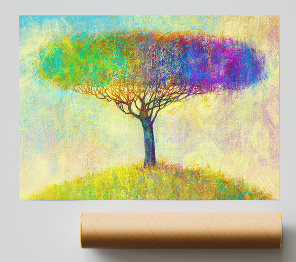 The Yellow To Blue Tree Giclee Print