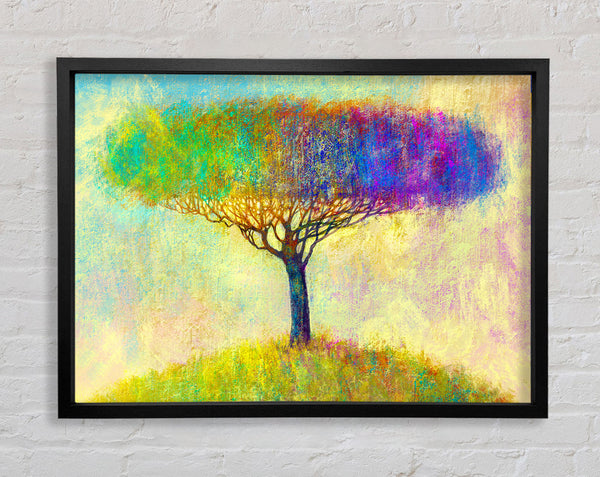 Der Baum, der von Gelb zu Blau geht