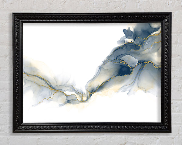 Grey Glitter Smoke Framed Print