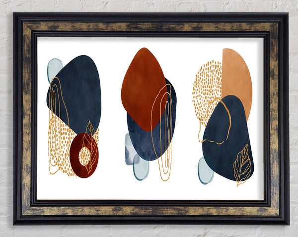 Three Abstract Shapes Decor Framed Print