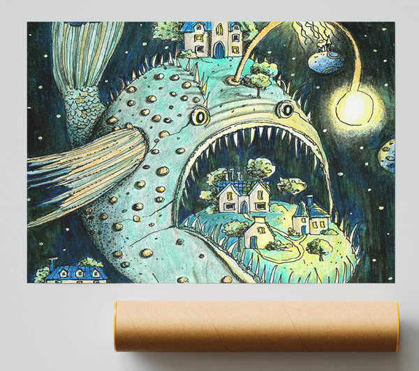 The Angler Fish Town Giclee Print