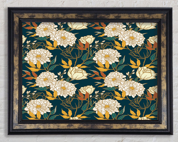 The Floral Carnation Pattern Framed Print
