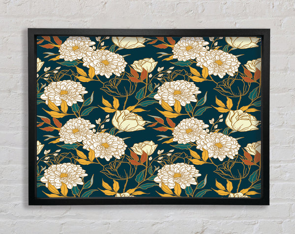 The Floral Carnation Pattern Framed Print