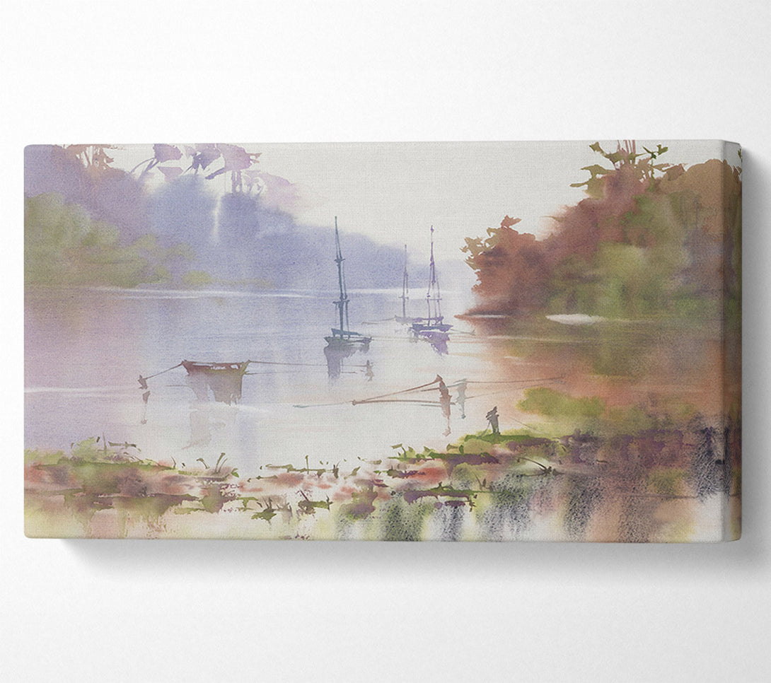  A Canvas Print of Sailing Up The Beautiful River Canvas Print
