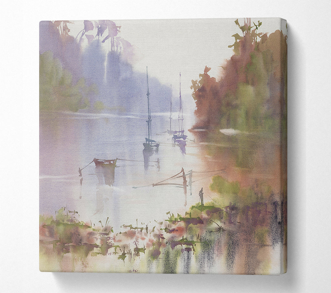  A Canvas Print of Sailing Up The Beautiful River Canvas Print