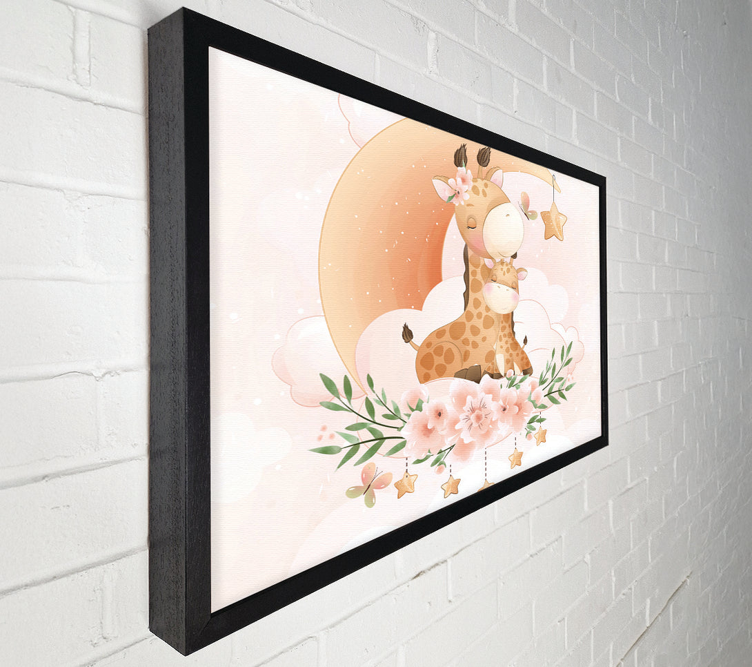  A Canvas Print of The Giraffe And Moon Canvas Art