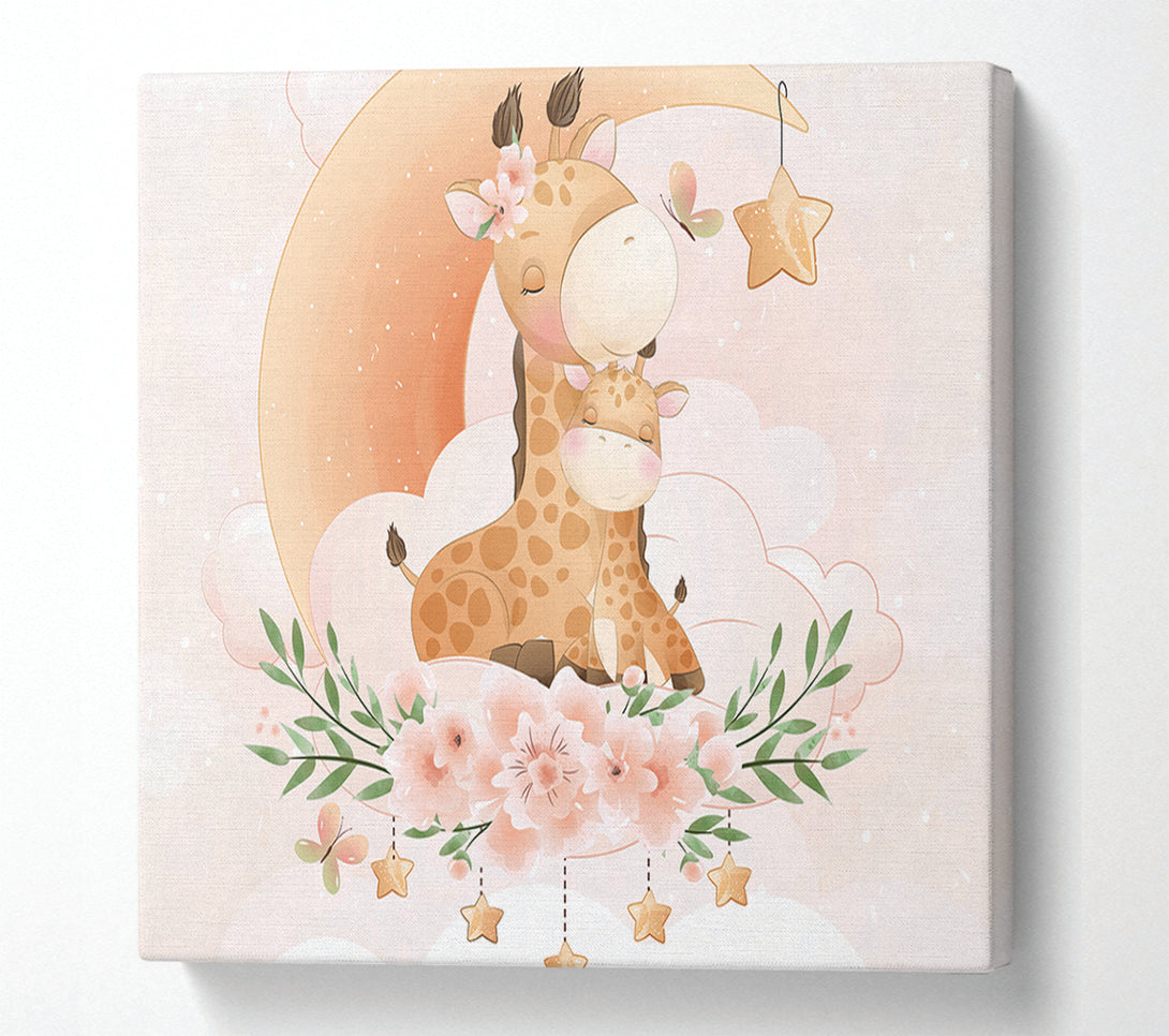  A Canvas Print of The Giraffe And Moon Canvas Art