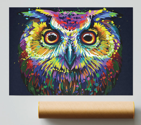 The Spooky Vivid Owl Giclee Print