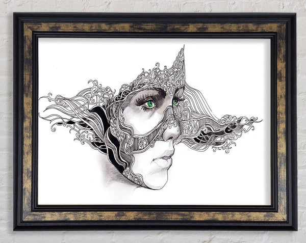 Woman Face Scribble 2 Framed Print