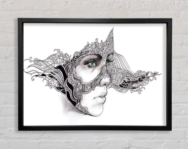 Woman Face Scribble 2 Framed Print