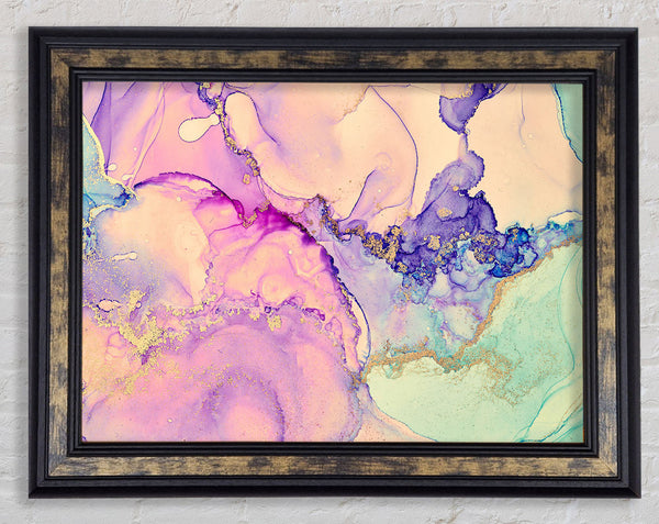 The Lilac Pastel Ink Water Framed Print
