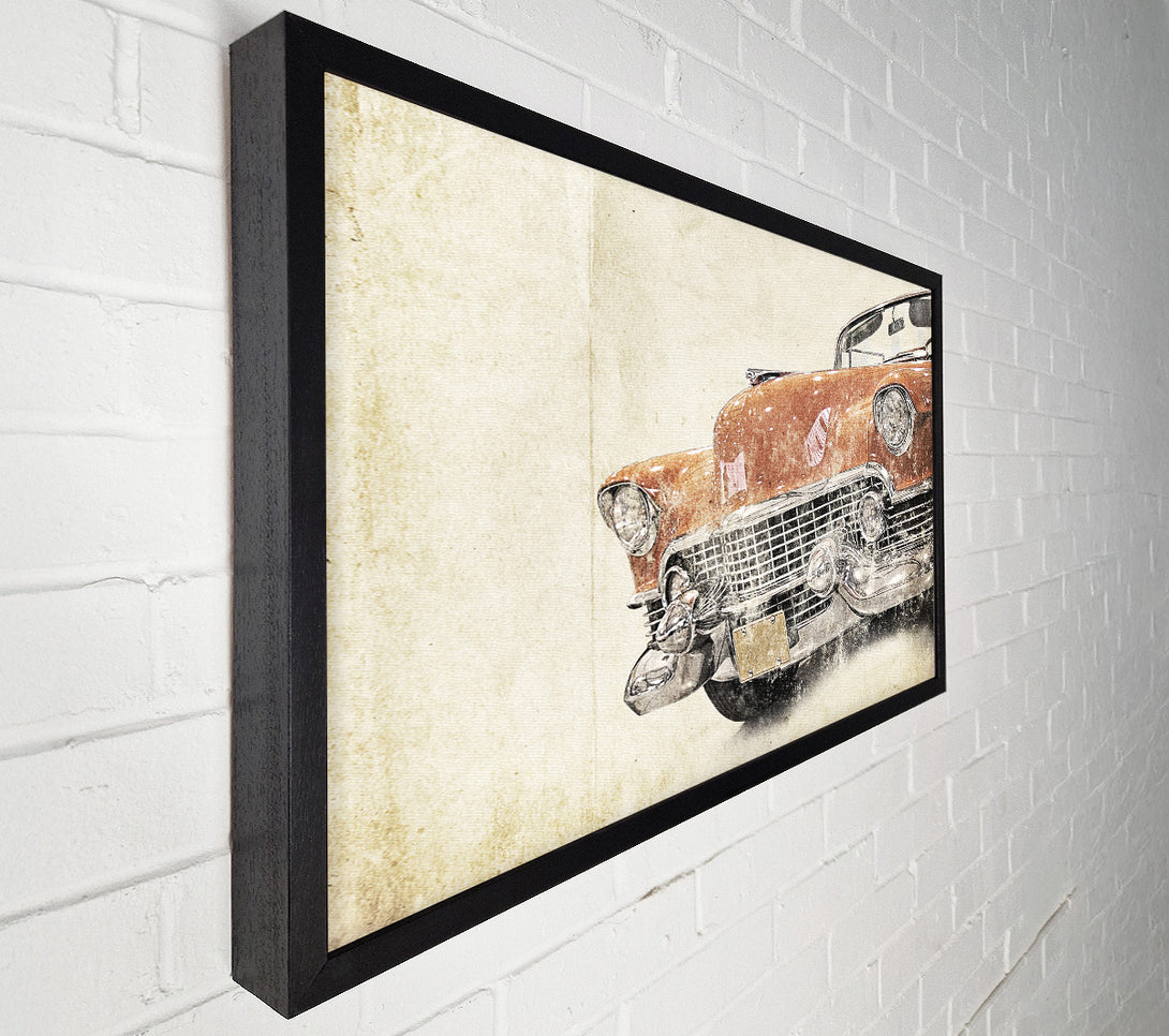  A Canvas Print of American Muscle Car Watercolour Canvas Print